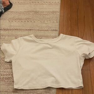 Amazon Women’s Cream Ribbed Short-Sleeve Tee